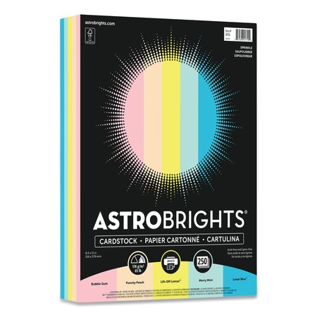 ASTROBRIGHTS Color Cardstock, 65 lb, 8.5 x 11, Assorted Colors, PK250 91715